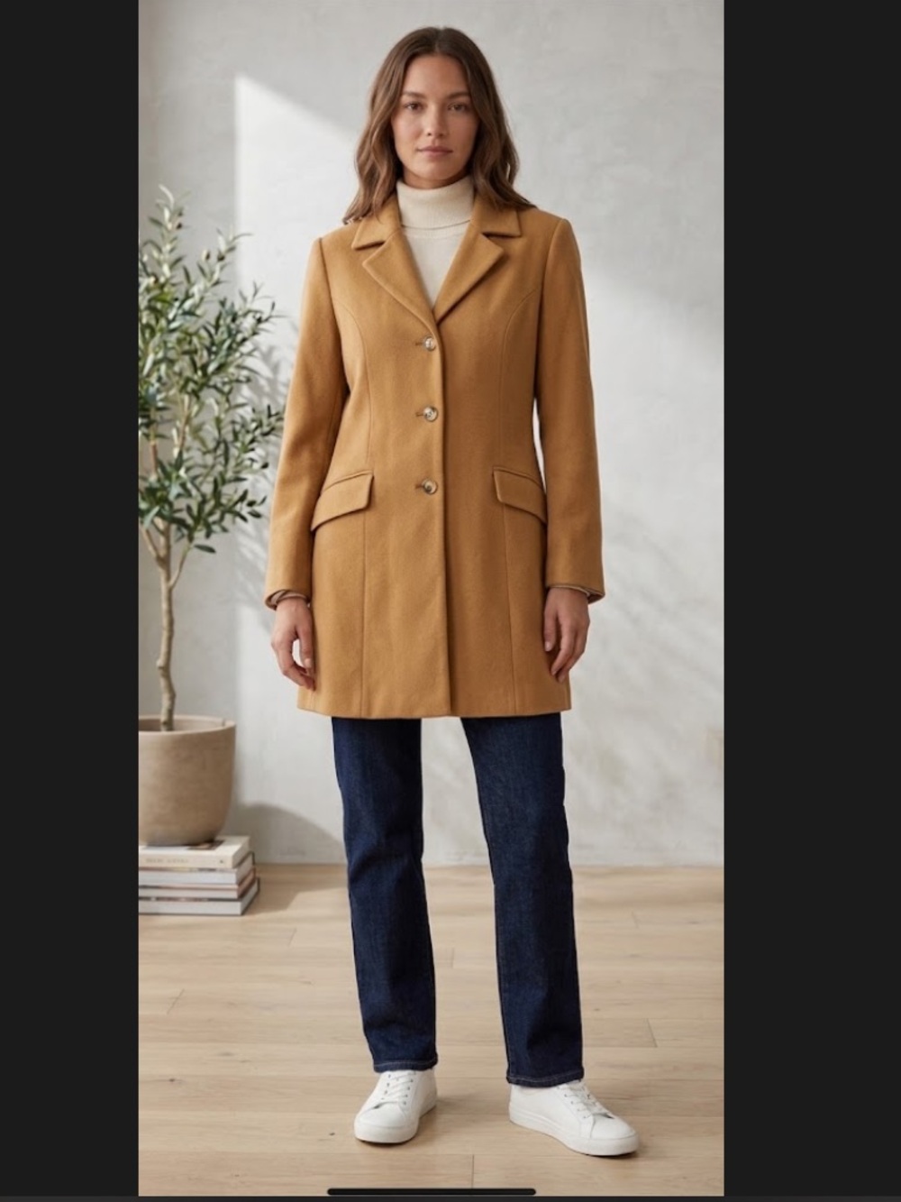 Camel Women's Blazer Coat